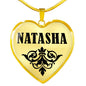 Natasha v01 - 18k Gold Finished Heart Pendant Luxury Necklace