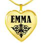 Emma v01 - 18k Gold Finished Heart Pendant Luxury Necklace