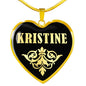 Kristine v02 - 18k Gold Finished Heart Pendant Luxury Necklace