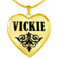Vickie v01 - 18k Gold Finished Heart Pendant Luxury Necklace