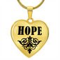 Hope v01 - 18k Gold Finished Heart Pendant Luxury Necklace