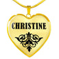 Christine v01 - 18k Gold Finished Heart Pendant Luxury Necklace