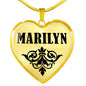 Marilyn v01 - 18k Gold Finished Heart Pendant Luxury Necklace