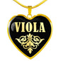 Viola v02 - 18k Gold Finished Heart Pendant Luxury Necklace
