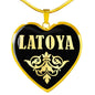 Latoya v02 - 18k Gold Finished Heart Pendant Luxury Necklace