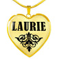 Laurie v01 - 18k Gold Finished Heart Pendant Luxury Necklace