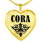 Cora v01 - 18k Gold Finished Heart Pendant Luxury Necklace