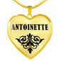 Antoinette v01 - 18k Gold Finished Heart Pendant Luxury Necklace