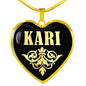 Kari v02 - 18k Gold Finished Heart Pendant Luxury Necklace