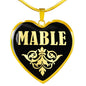 Mable v02 - 18k Gold Finished Heart Pendant Luxury Necklace