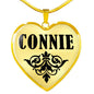 Connie v01 - 18k Gold Finished Heart Pendant Luxury Necklace