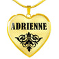 Adrienne v01 - 18k Gold Finished Heart Pendant Luxury Necklace