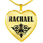 Rachael v01 - 18k Gold Finished Heart Pendant Luxury Necklace