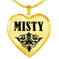 Misty v01 - 18k Gold Finished Heart Pendant Luxury Necklace