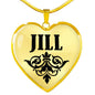 Jill v01 - 18k Gold Finished Heart Pendant Luxury Necklace