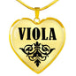 Viola v01 - 18k Gold Finished Heart Pendant Luxury Necklace