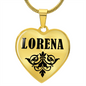 Lorena v01 - 18k Gold Finished Heart Pendant Luxury Necklace