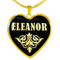 Eleanor v02 - 18k Gold Finished Heart Pendant Luxury Necklace