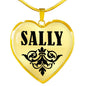 Sally v01 - 18k Gold Finished Heart Pendant Luxury Necklace