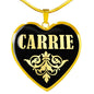 Carrie v02 - 18k Gold Finished Heart Pendant Luxury Necklace