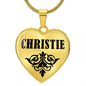 Christie v01 - 18k Gold Finished Heart Pendant Luxury Necklace