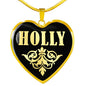 Holly v02 - 18k Gold Finished Heart Pendant Luxury Necklace