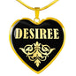 Desiree v02 - 18k Gold Finished Heart Pendant Luxury Necklace