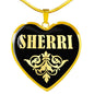 Sherri v02 - 18k Gold Finished Heart Pendant Luxury Necklace