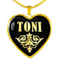 Toni v02 - 18k Gold Finished Heart Pendant Luxury Necklace