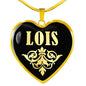 Lois v02 - 18k Gold Finished Heart Pendant Luxury Necklace