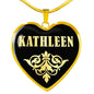 Kathleen v02 - 18k Gold Finished Heart Pendant Luxury Necklace