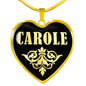 Carole v02 - 18k Gold Finished Heart Pendant Luxury Necklace