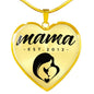 Mama, Est. 2012 - 18k Gold Finished Heart Pendant Luxury Necklace