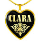 Clara v02 - 18k Gold Finished Heart Pendant Luxury Necklace