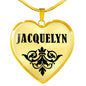Jacquelyn v01 - 18k Gold Finished Heart Pendant Luxury Necklace