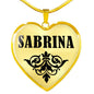 Sabrina v01 - 18k Gold Finished Heart Pendant Luxury Necklace