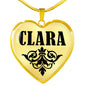 Clara v01 - 18k Gold Finished Heart Pendant Luxury Necklace
