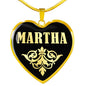 Martha v02 - 18k Gold Finished Heart Pendant Luxury Necklace