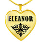 Eleanor v01 - 18k Gold Finished Heart Pendant Luxury Necklace