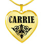 Carrie v01 - 18k Gold Finished Heart Pendant Luxury Necklace