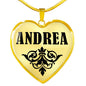 Andrea v01 - 18k Gold Finished Heart Pendant Luxury Necklace