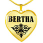 Bertha v01 - 18k Gold Finished Heart Pendant Luxury Necklace