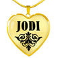 Jodi v01 - 18k Gold Finished Heart Pendant Luxury Necklace