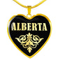 Alberta v02 - 18k Gold Finished Heart Pendant Luxury Necklace