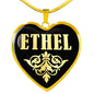 Ethel v02 - 18k Gold Finished Heart Pendant Luxury Necklace