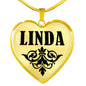 Linda v01 - 18k Gold Finished Heart Pendant Luxury Necklace