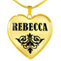Rebecca v01 - 18k Gold Finished Heart Pendant Luxury Necklace