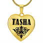 Tasha v01 - 18k Gold Finished Heart Pendant Luxury Necklace