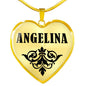 Angelina v01 - 18k Gold Finished Heart Pendant Luxury Necklace