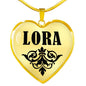 Lora v01 - 18k Gold Finished Heart Pendant Luxury Necklace